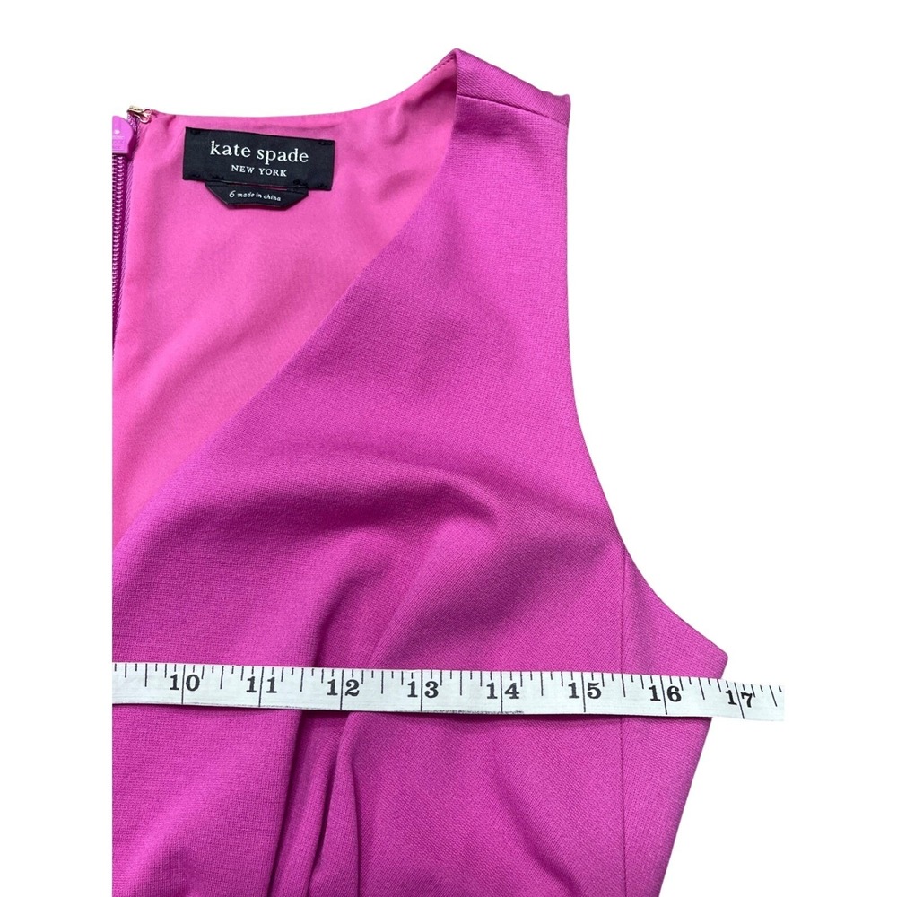 New Kate Spade New York Pink V-Neck Ponte Dress Size 14 - Picture 8 of 11